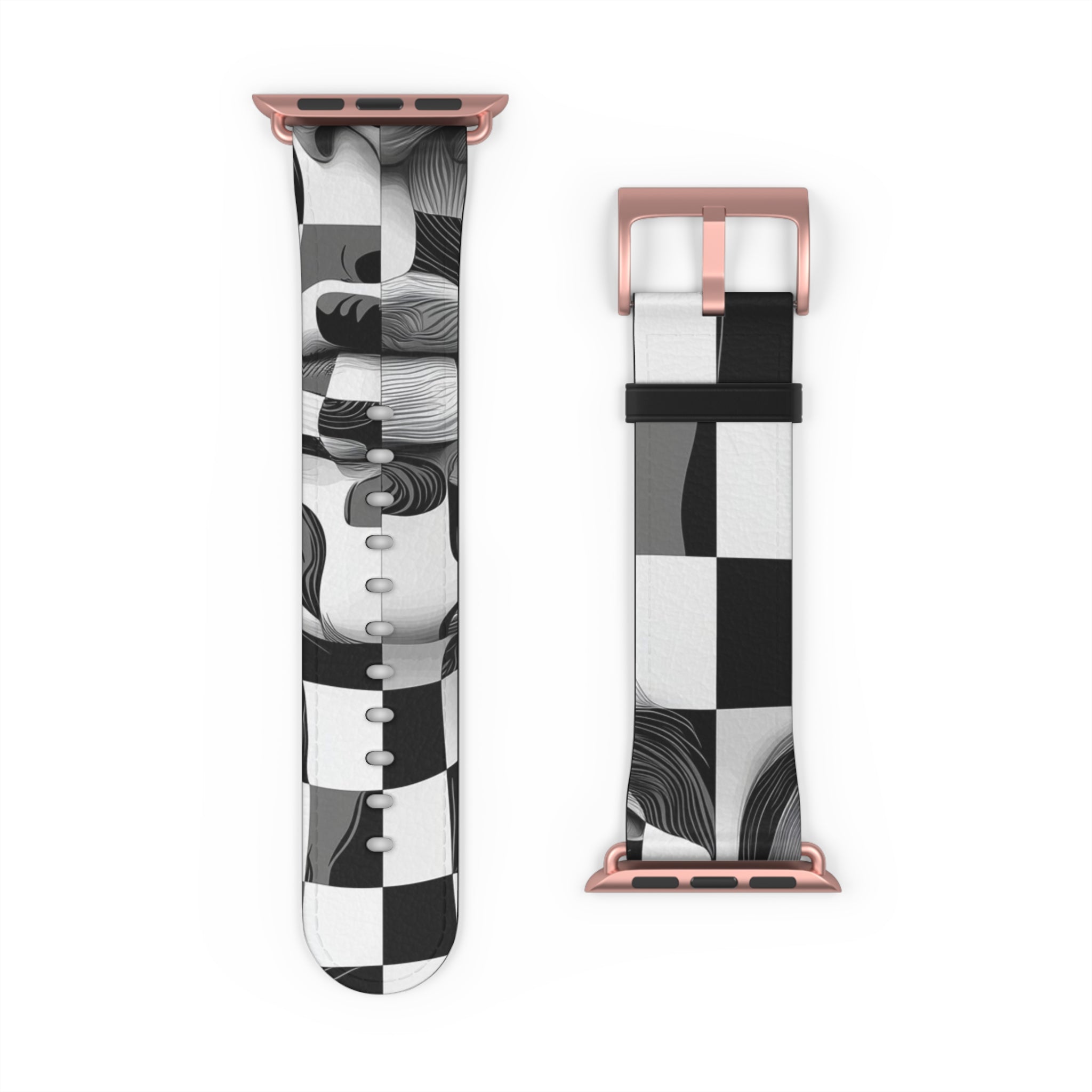 Mirrored Checkerboard Face - Watch Band