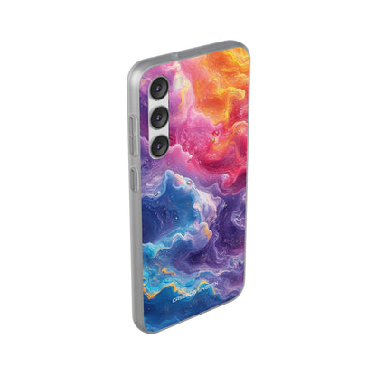 Abstract Blue Pink Waves - Flexi Samsung S23 Phone Case