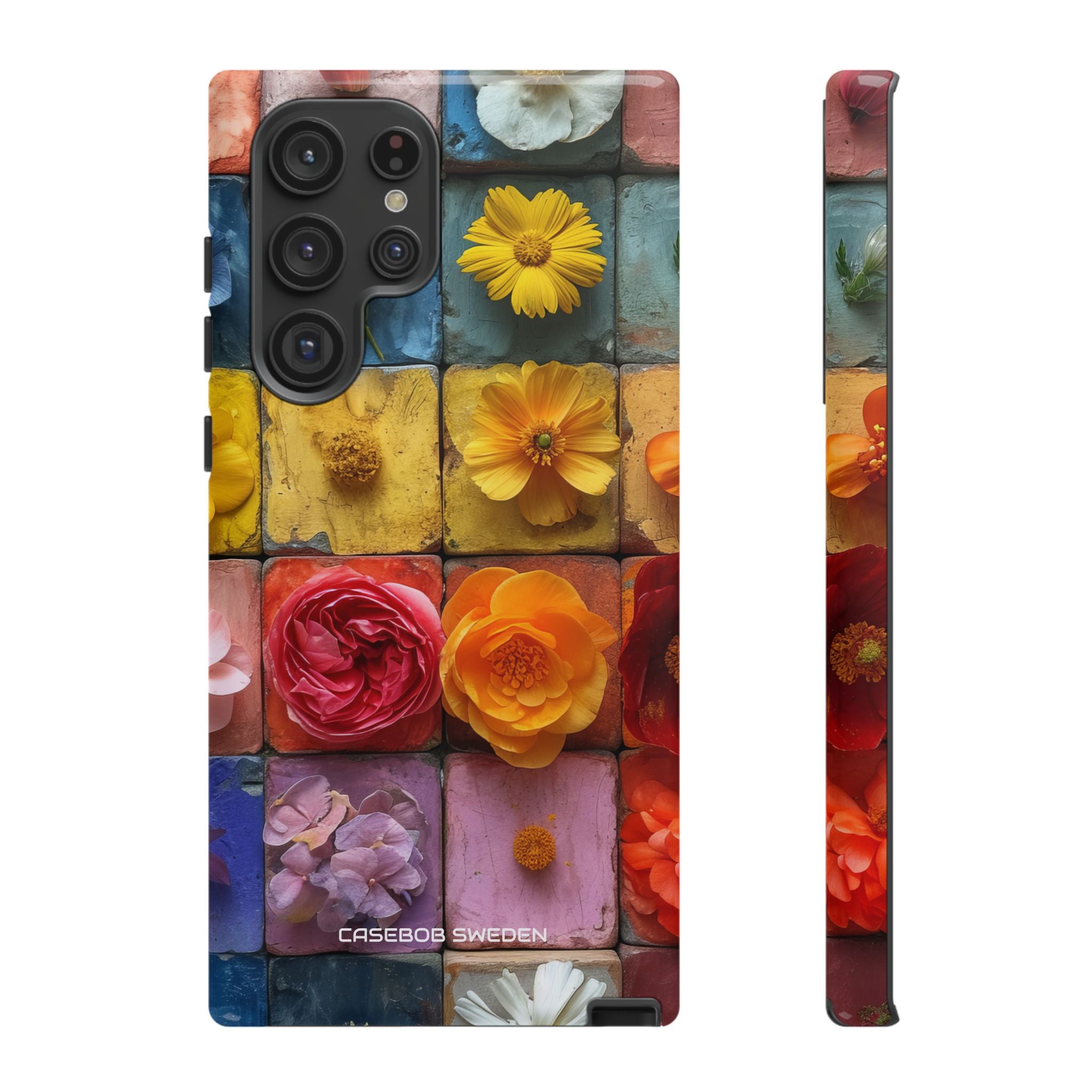 Vibrant Floral Tiles - Tough Samsung S22 Phone Case