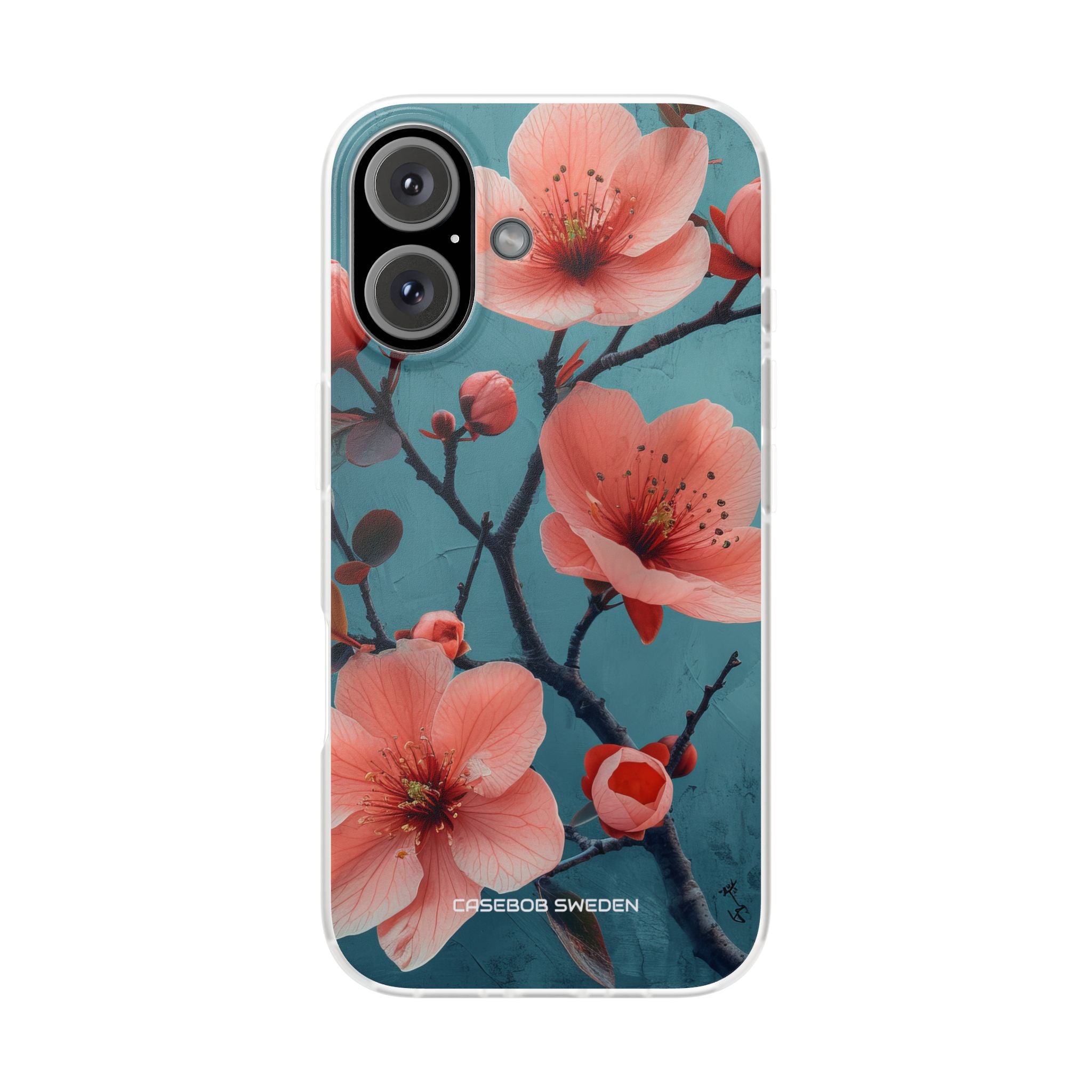 Teal Coral Blossom - Flexi iPhone 16 Handyhülle