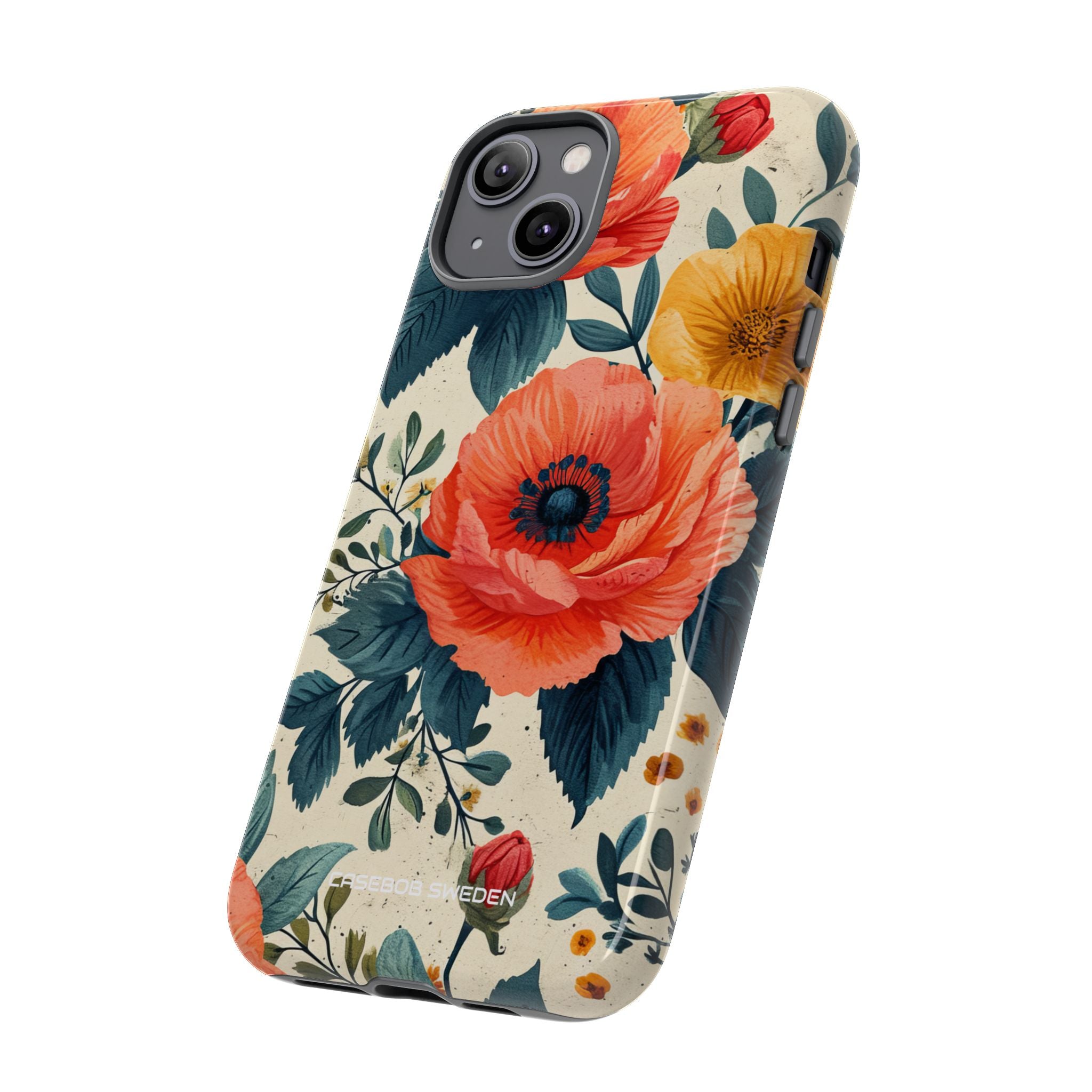 Vibrant Botanical Poppies - Tough iPhone 14 Phone Case