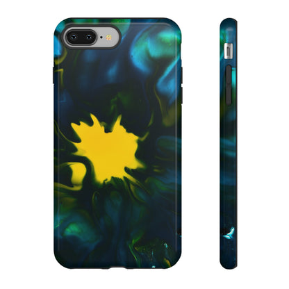 Yellow Spot Ink Art - Protective Phone Case