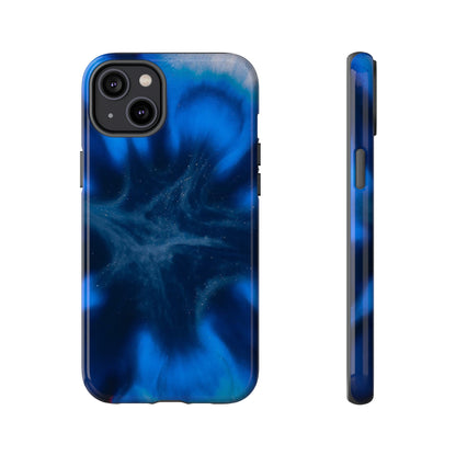 Blue Star Marble Ink Art iPhone Case (Protective) iPhone 14 Plus Glossy Phone Case