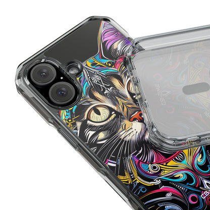 Psychedelic Cat Mirage iPhone Case - Impact