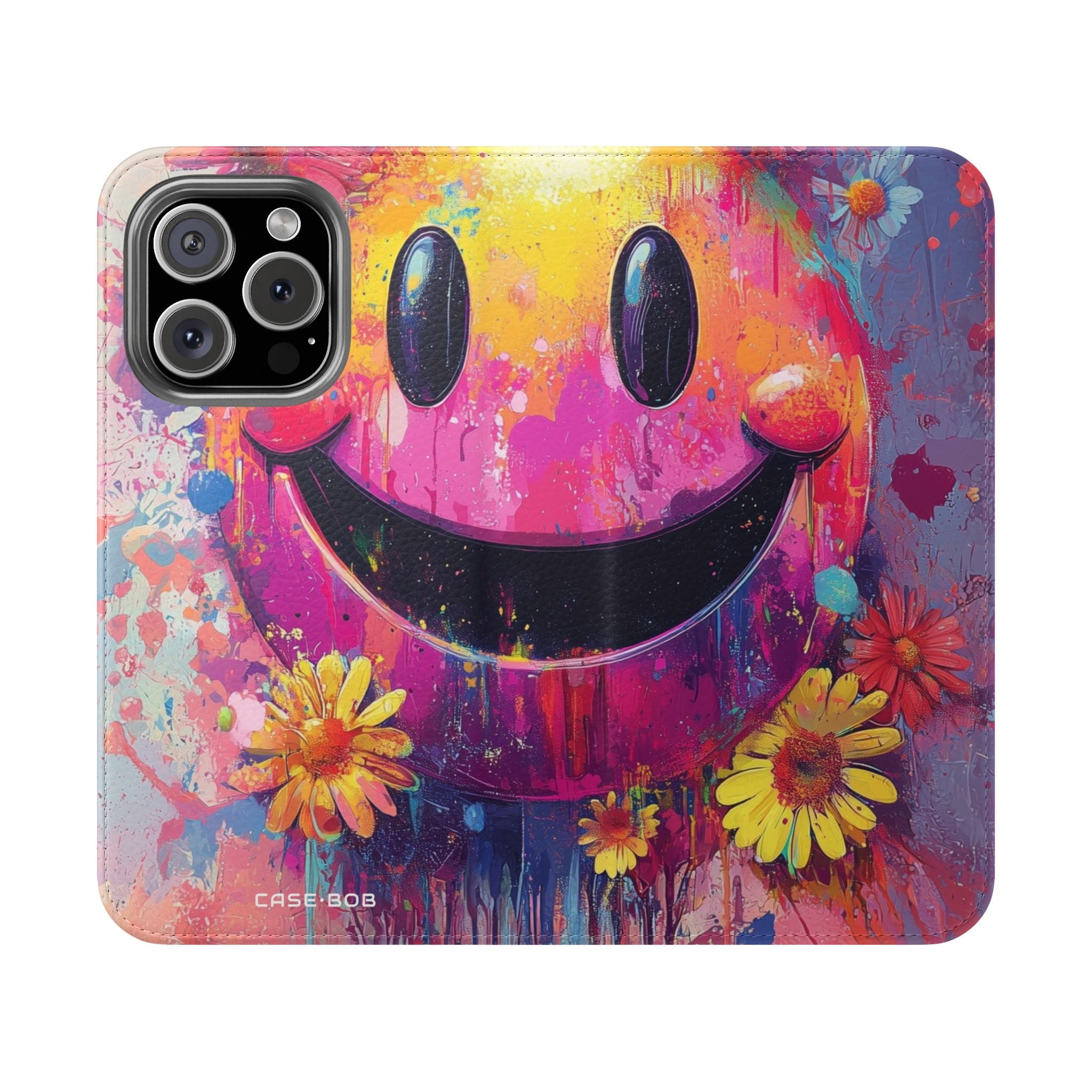 Smiley Bloom Drip - iPhone 16 Pro Case - Wallet
