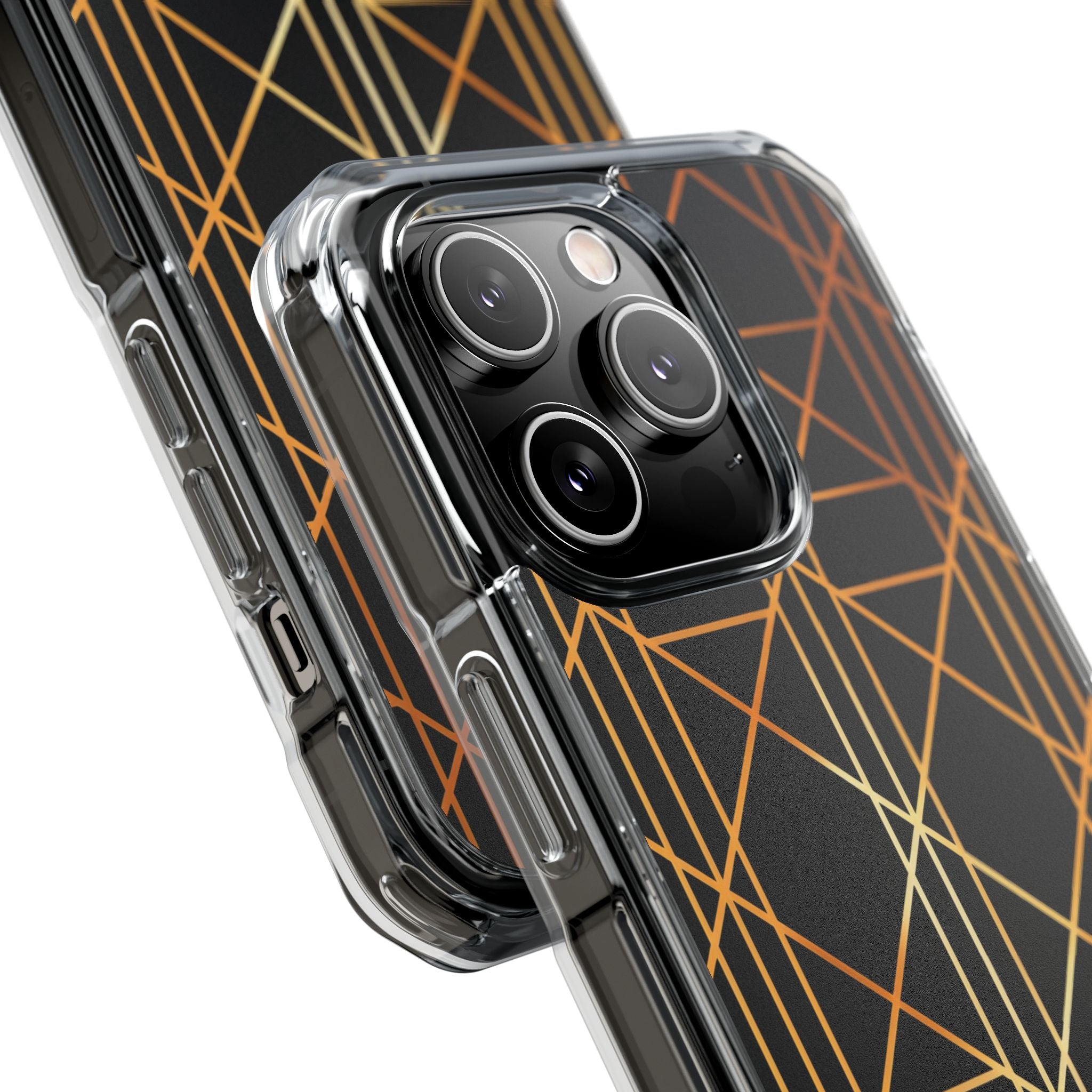 Golden Geometric Elegance iPhone 14 - Impact Clear+