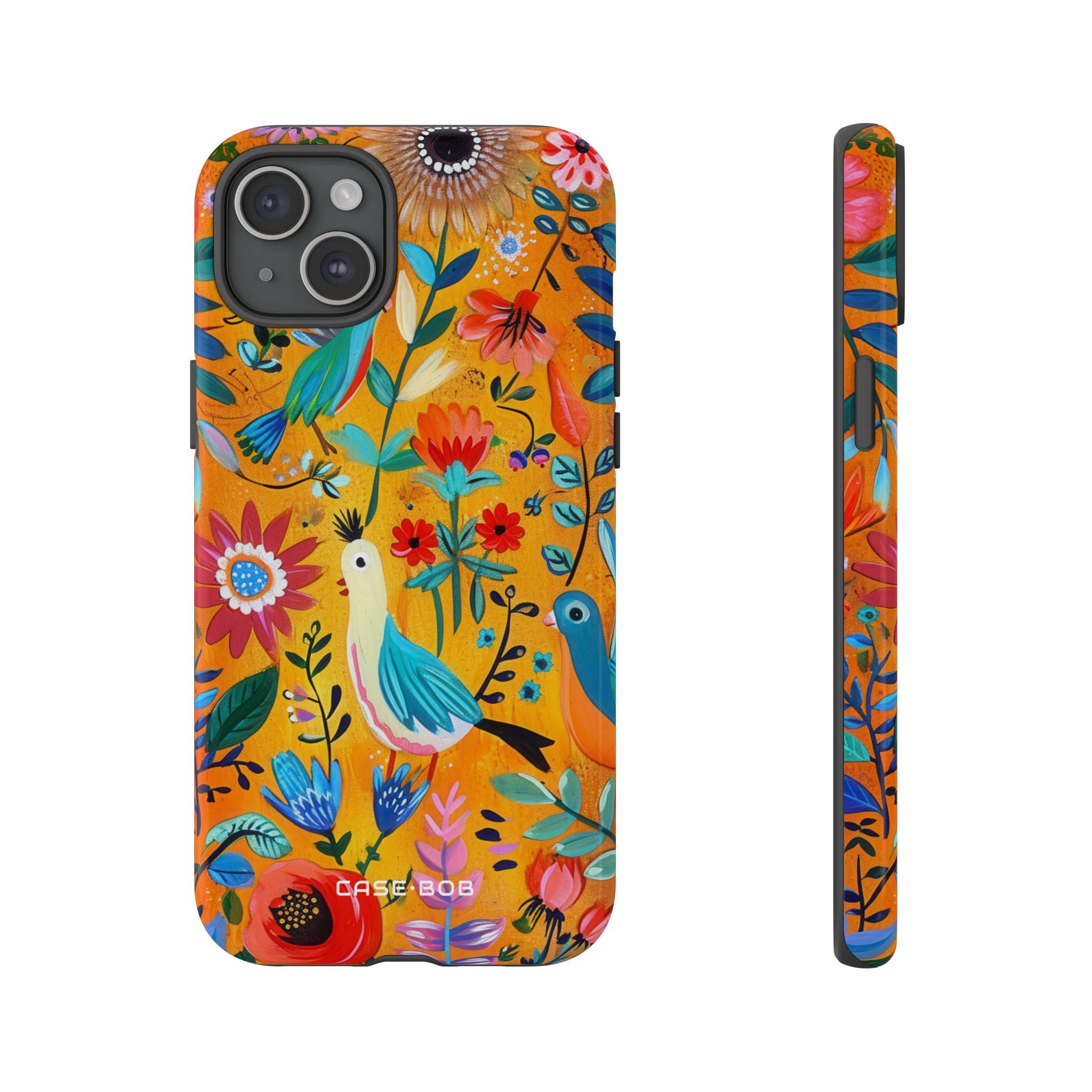 Colorful Birds Bloom iPhone 15 Plus Case - Tough