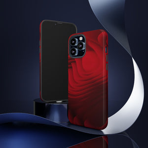 Red Center Waves - Protective Phone Case