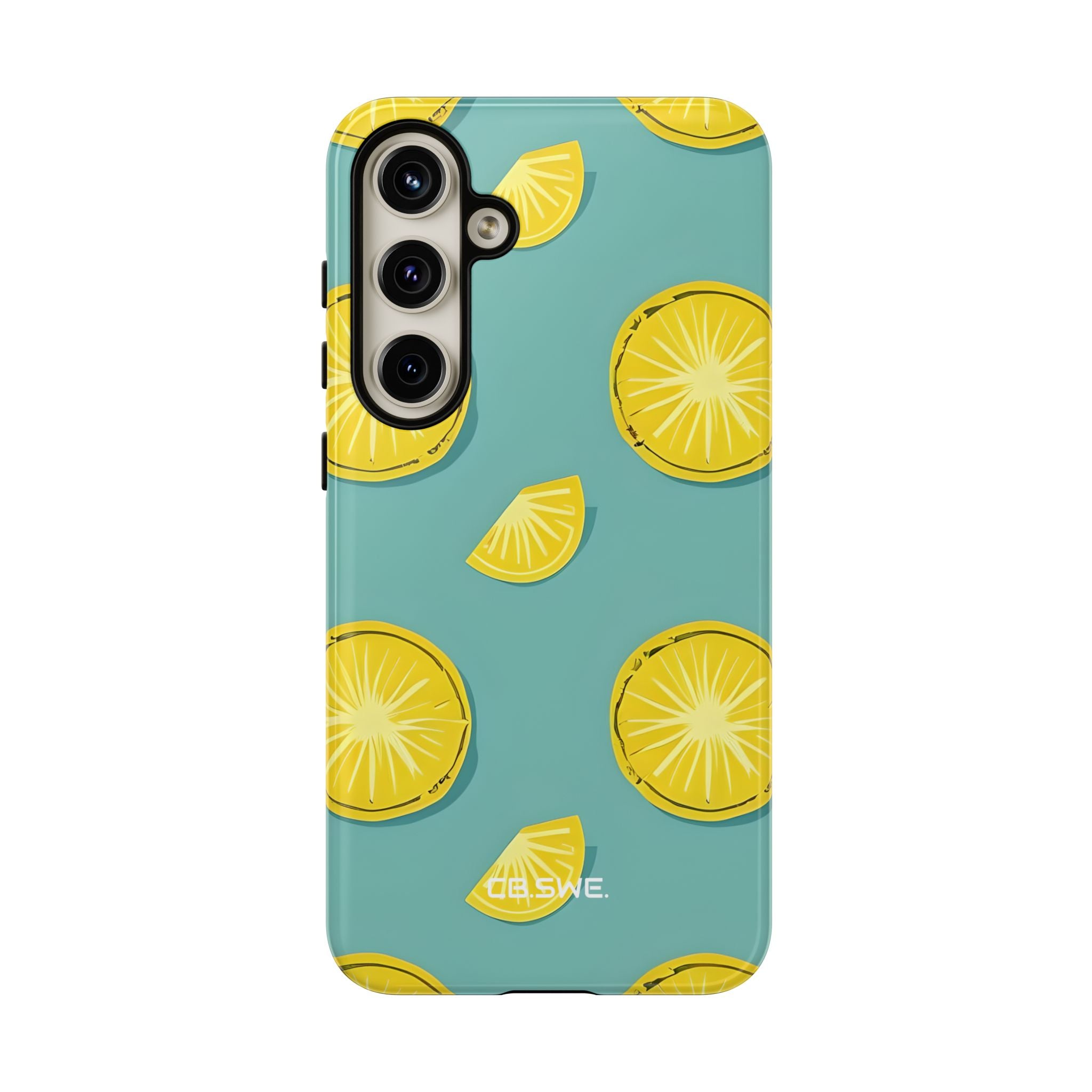 Bright Yellow Pineapple Slice on Teal Samsung S24 - Tough