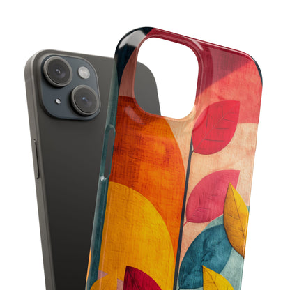 Abstract Orange Blue Design - Slim iPhone 15 Phone Case