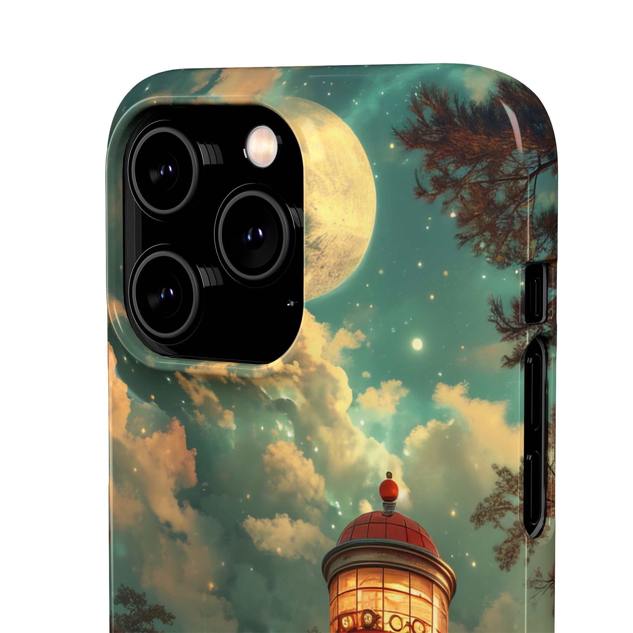 Vintage Moonlit Diner Fantasy iPhone 14 - Slim Phone Case