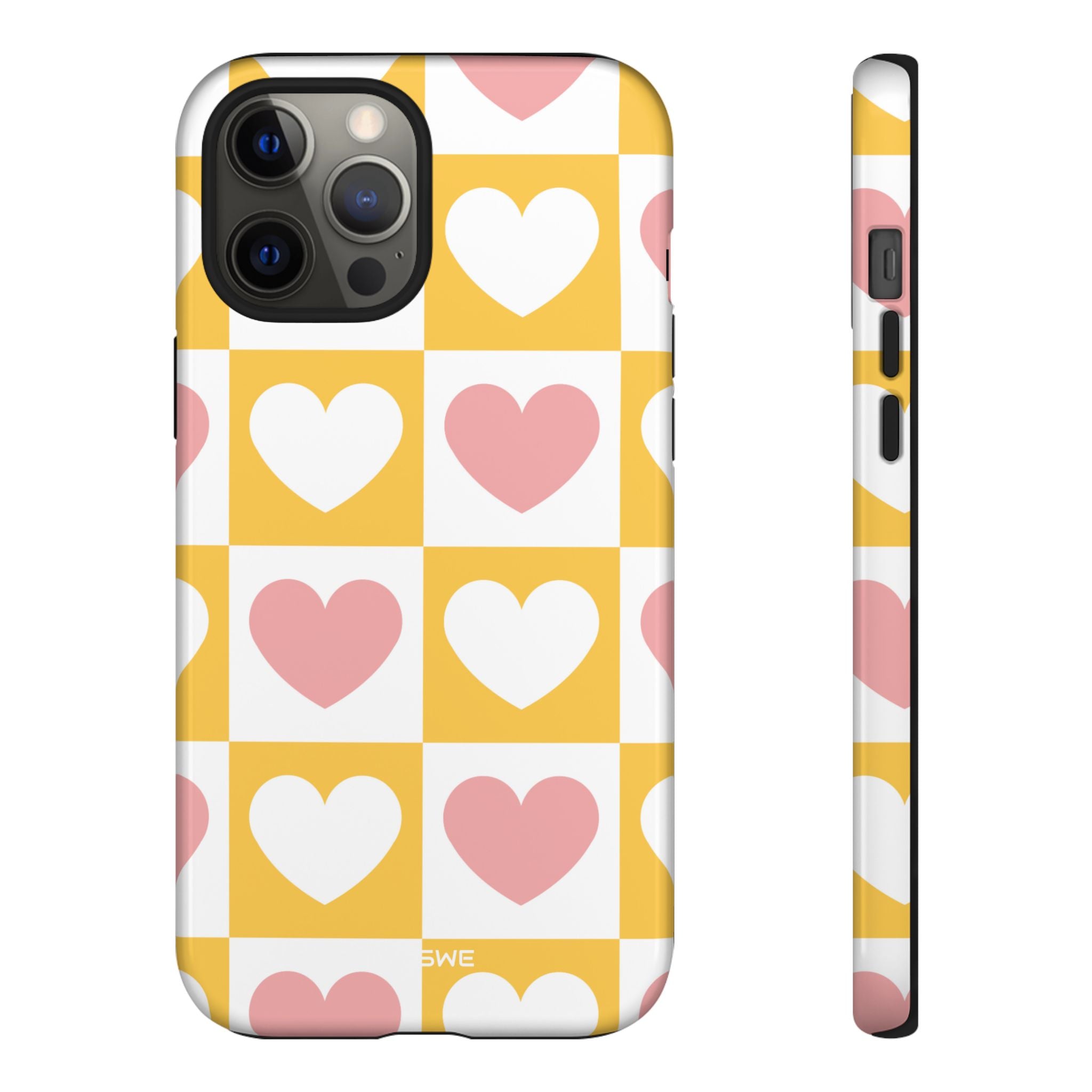 Heart Grid Harmony - iPhone Case