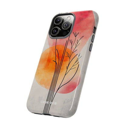 Curved Stem Sunset iPhone 14 Pro Max Case - Tough