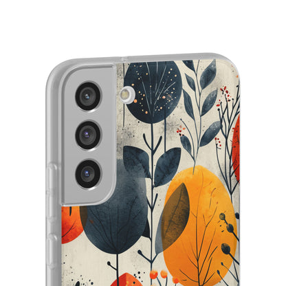 Modern Autumn Leaf Pattern - Flexi Samsung S22 Phone Case