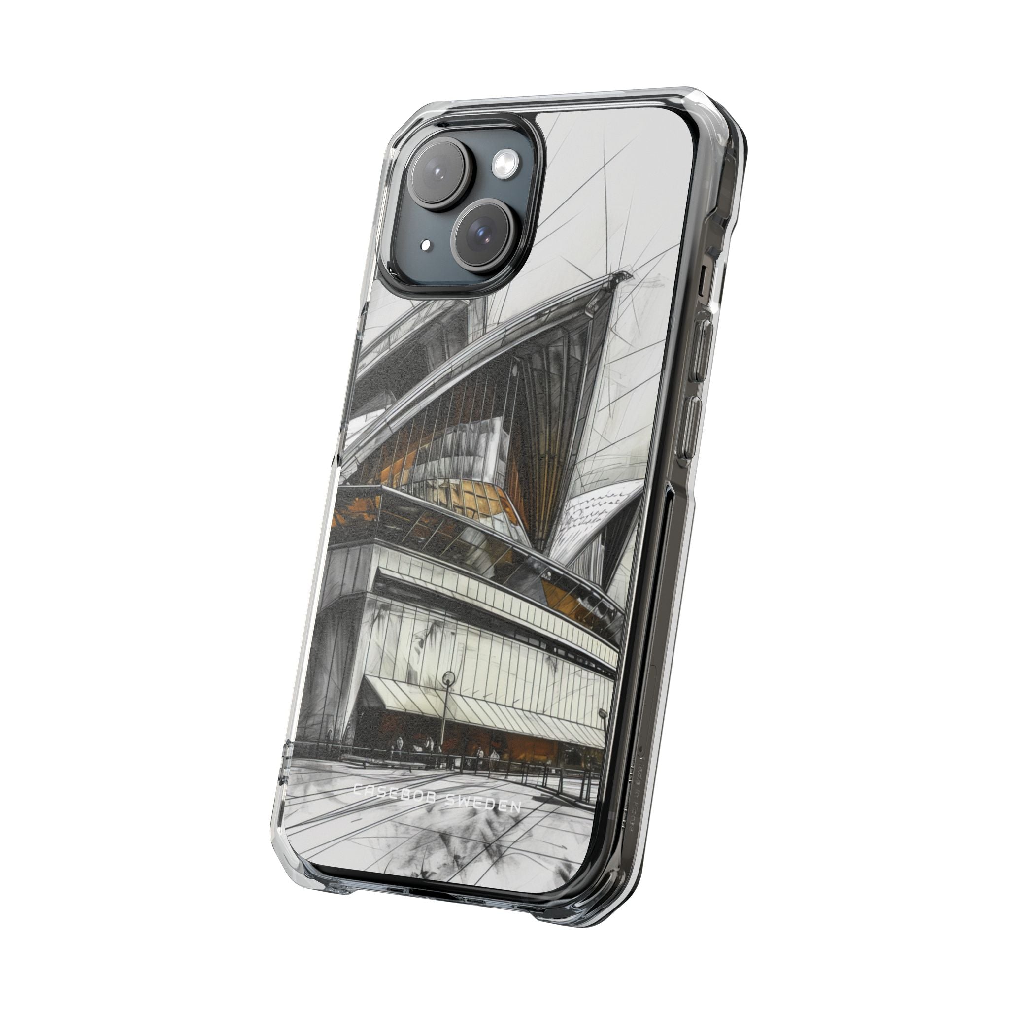 Architectural Curves in Line Formation iPhone 15 - Clear Impact Phone Case