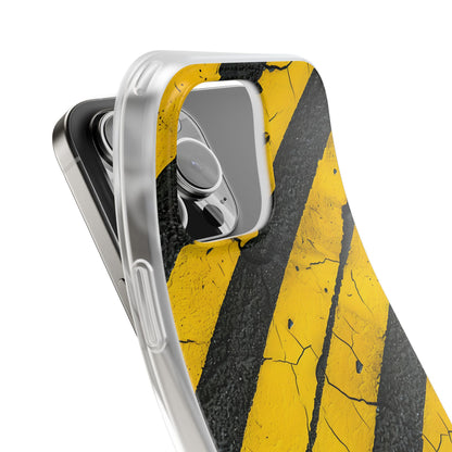 Yellow Stripe Distress iPhone 16 Pro Max Case - Soft