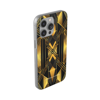 Golden Geometric Elegance iPhone 14 - Flexi Phone Case