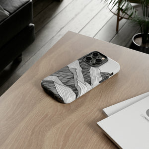 Abstract Mountain Line Art - Protective Phone Case