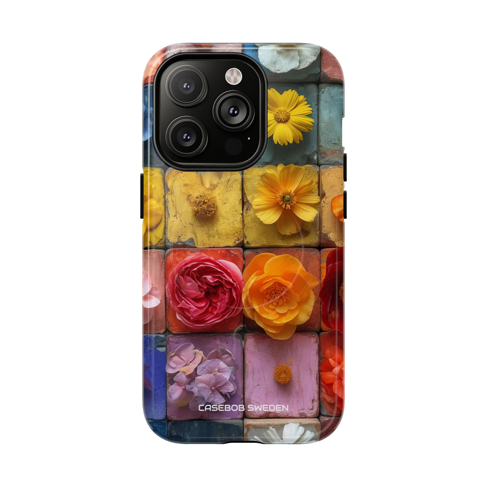 Vibrant Floral Tiles - Tough + MagSafe® iPhone 14 Phone Case