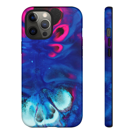 Bright Dark Blue Ink Art iPhone Case (Protective) iPhone 12 Pro Max Glossy Phone Case