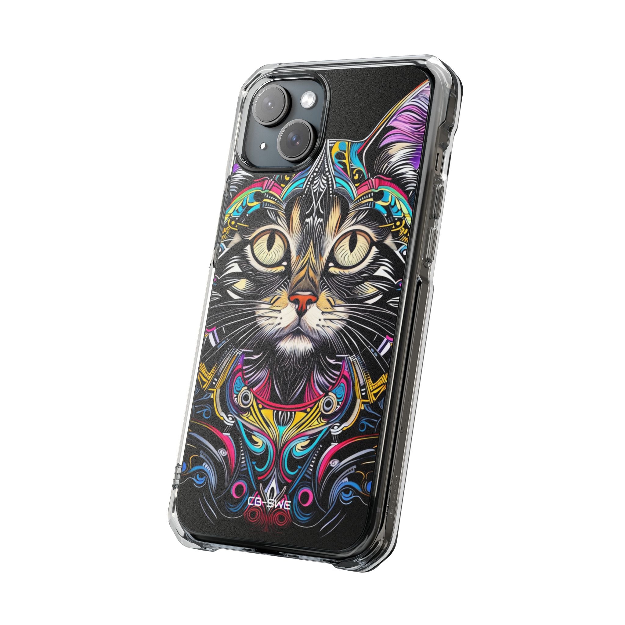 Psychedelic Cat Mirage iPhone Case - Impact