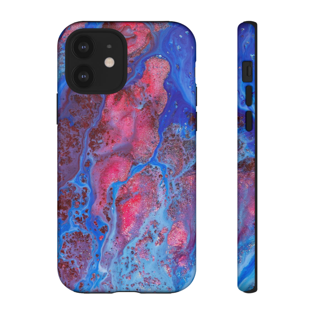 Red Mountain Ink Art iPhone Case (Protective) iPhone 12 Glossy Phone Case