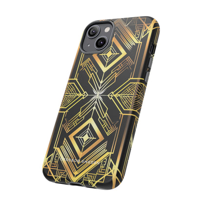 Golden Geometric Opulence iPhone 14 - Tough Phone Case