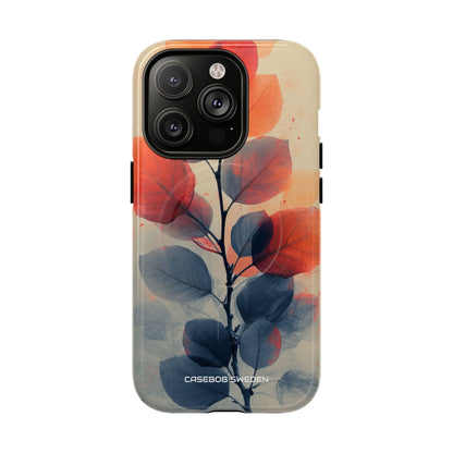 Orange Gray Leaves - Tough + MagSafe® iPhone 14 Phone Case