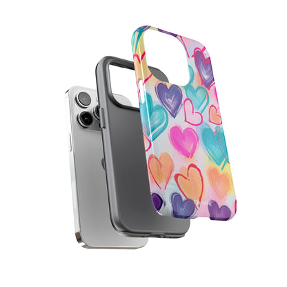 Hearts Dance Playfully - iPhone Case