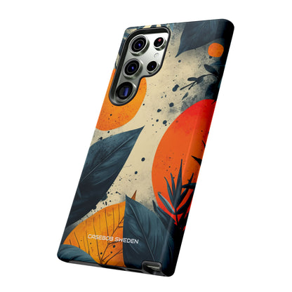 Tropical Blue Leaves - Tough Samsung S23 Phone Case