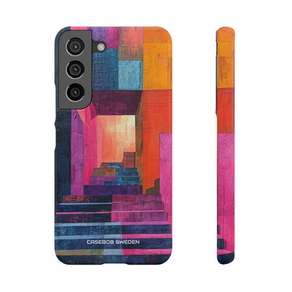 Pink Orange Geometry - Slim Samsung S22 Phone Case