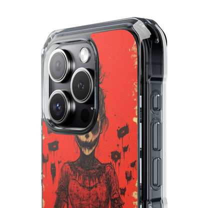 Haunting Scarlet Descent iPhone 15 - Clear Impact Phone Case