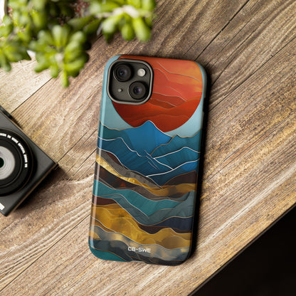 Sunset Geometry Waves - iPhone Case