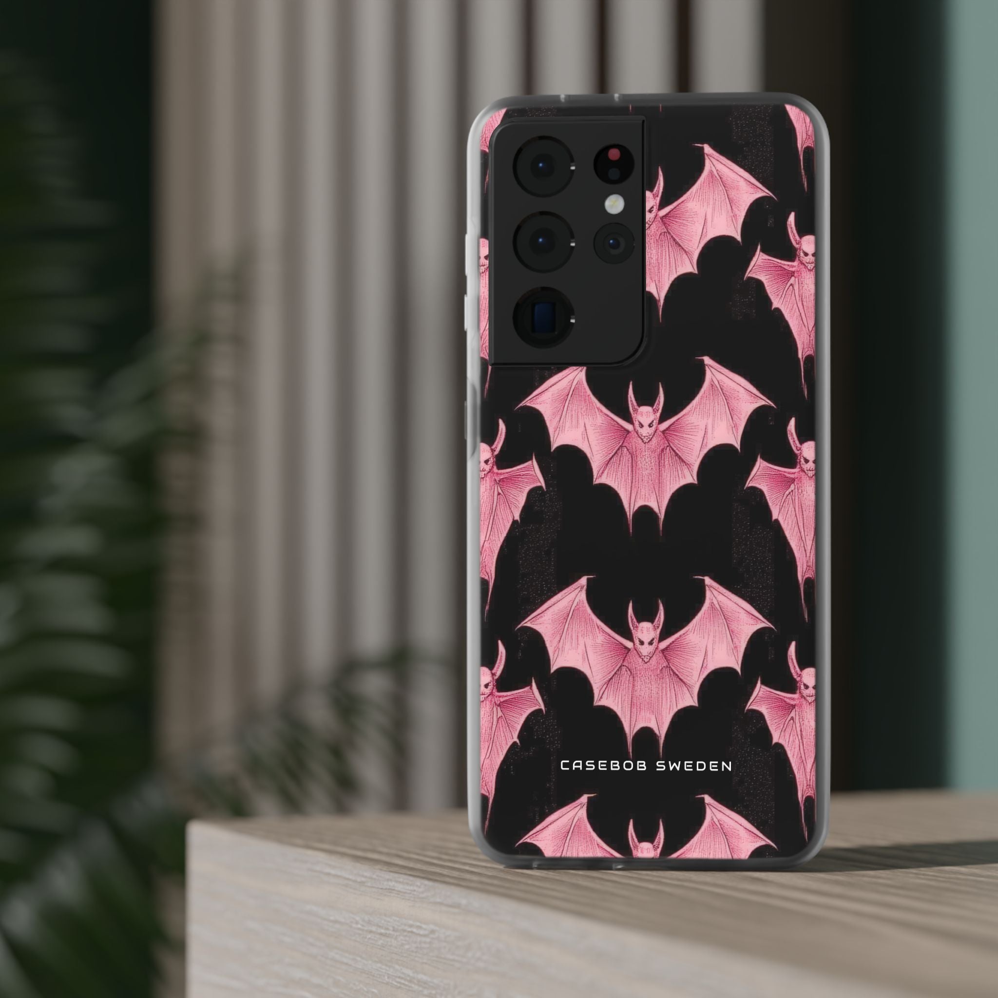 Gothic Pink Bats Aflame Samsung S21 - Flexi Phone Case