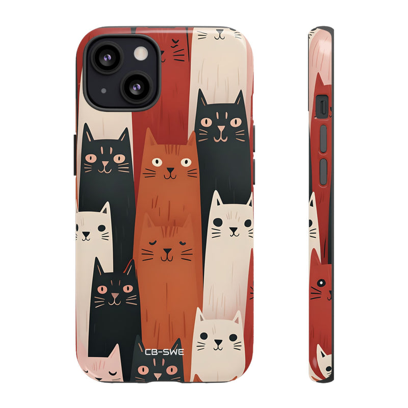 Whimsical Cat Assembly - iPhone Case