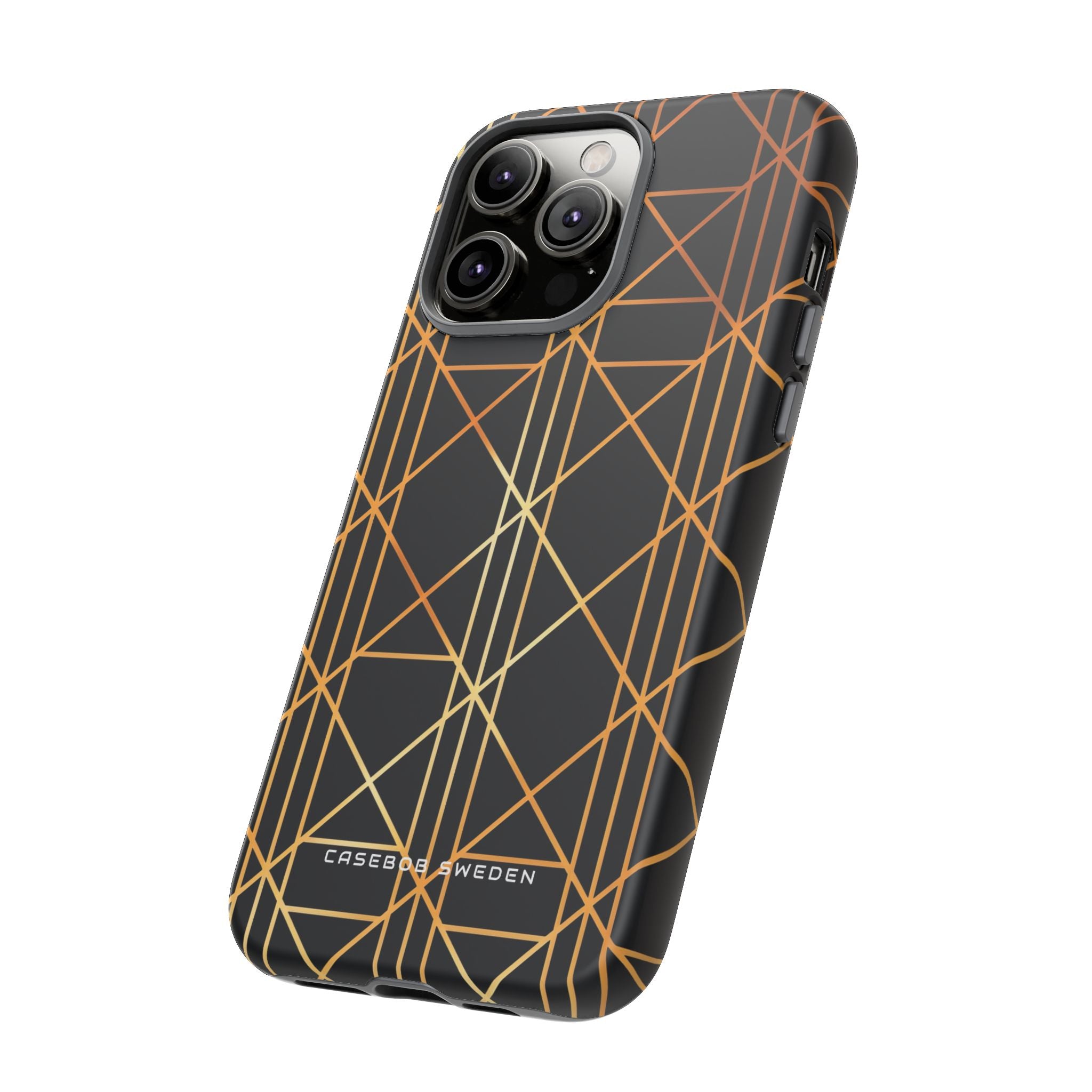 Golden Geometric Elegance iPhone 14 - Tough Phone Case