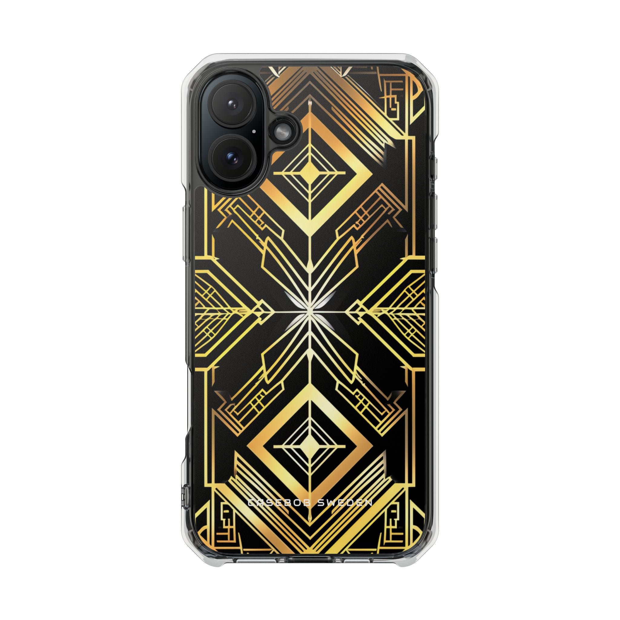 Golden Geometric Opulence iPhone 16 - Clear Impact Phone Case