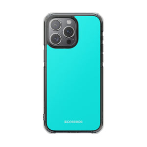 Fluoreszierendes Blau | Handyhülle für iPhone (Clear Impact Case – Magnetisch) 