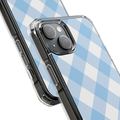 Soft Blue Gingham Elegance iPhone Case - Impact