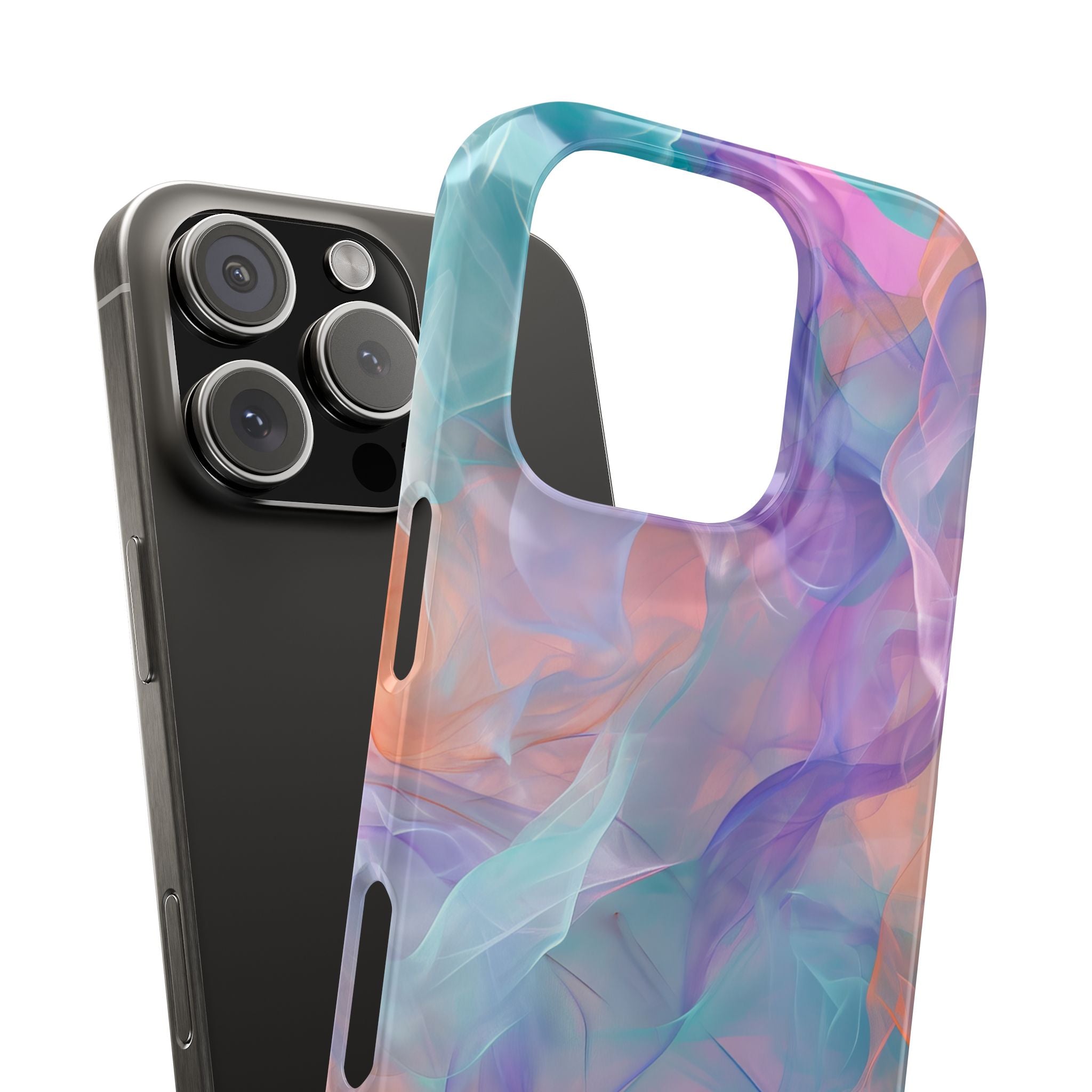 Dreamy Teal Flow - Slim iPhone 16 Phone Case