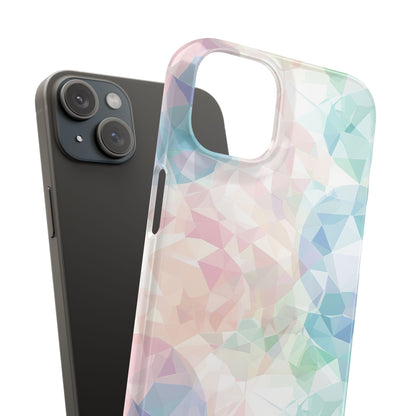 Pastel Geometry Background - Slim iPhone 15 Phone Case