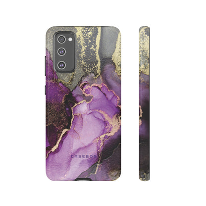 Purple Marble & Gold Phone - Protective Phone Case