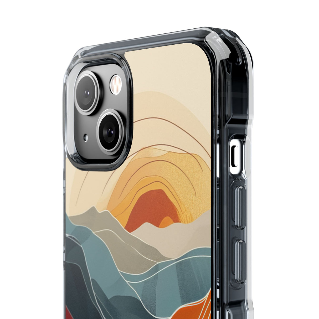 Sunset Waves - Phone Case for iPhone (Clear Impact - Magnetic)