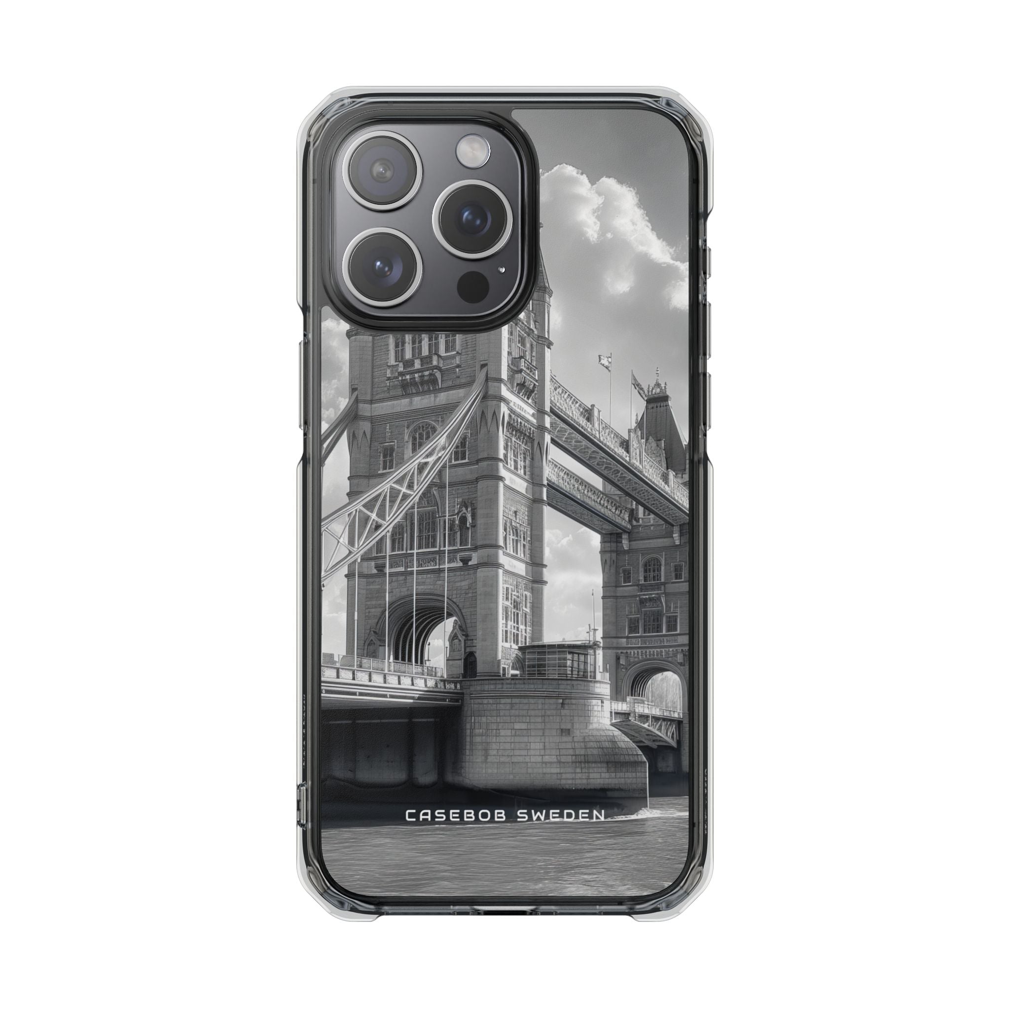 Tower Bridge Monochrome Architecture Study iPhone 15 - Clear Impact Phone Case