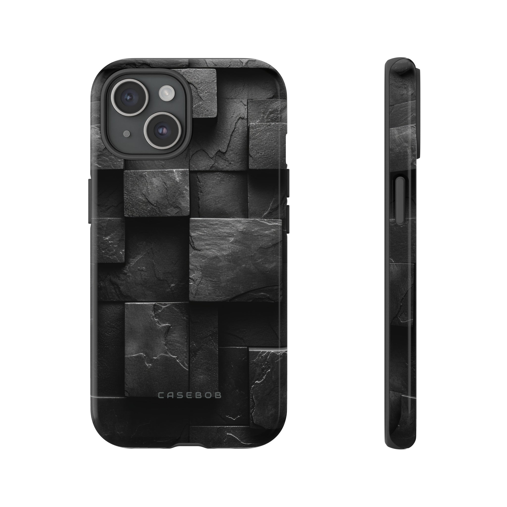 Black Geometric Elegance - Protective Phone Case