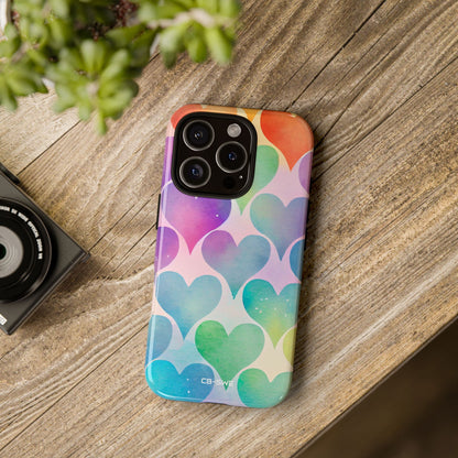 Watercolor Heart Symphony - iPhone Case