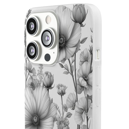 Monochrome Flora | Flexible Phone Case for iPhone