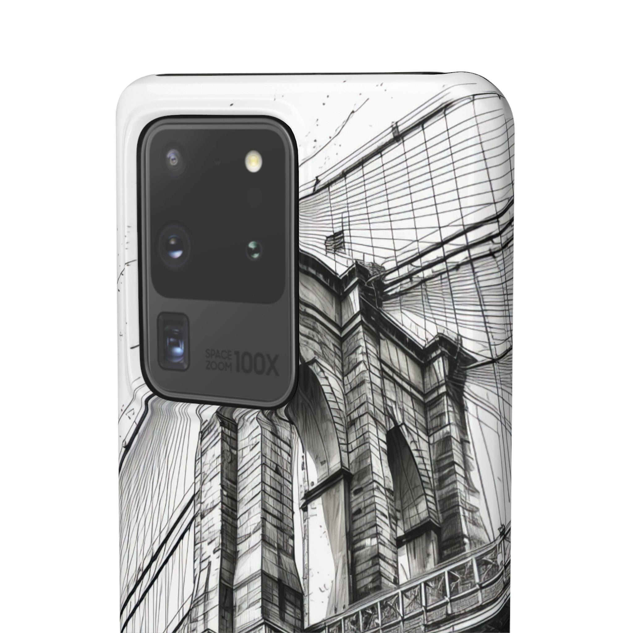 Suspension Bridge Line Art Illustration Samsung S20 - Slim Phone Case