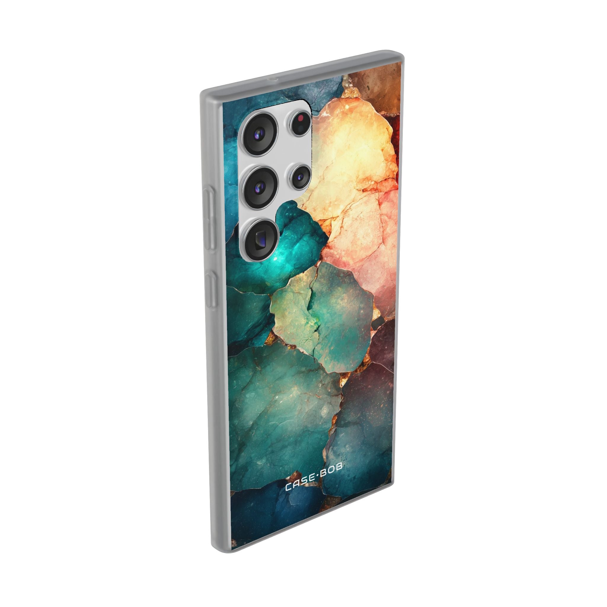 Teal Mosaic Veins Samsung S23 Ultra Case - Soft