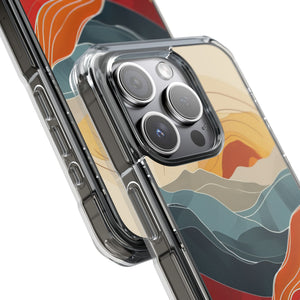 Sunset Waves – Handyhülle für iPhone (Clear Impact – Magnetisch)